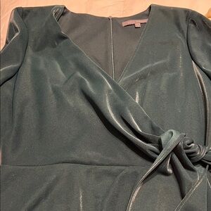 NWT Hunter Green Shimmery Faux Wrap Dress